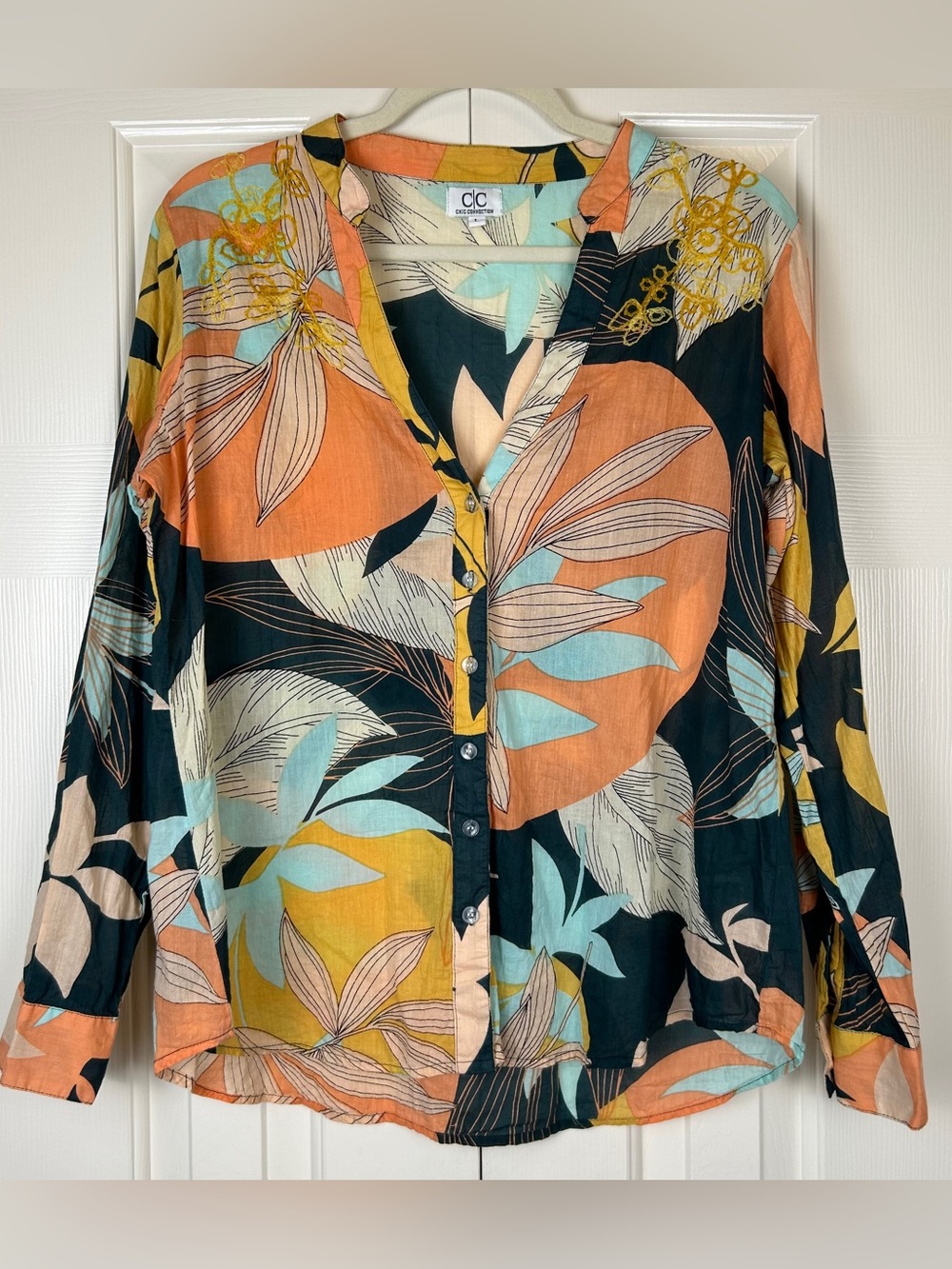 Chic Connection Bohemian Floral Button Down Shirt